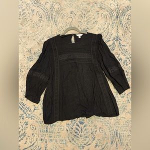 long sleeve black blouse